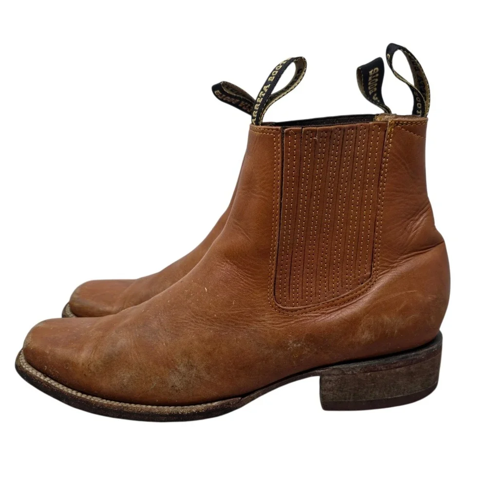 Carreta Boots Men's Chelsea Square Toe Leather Work Boots Size 12.5 Distressed‎